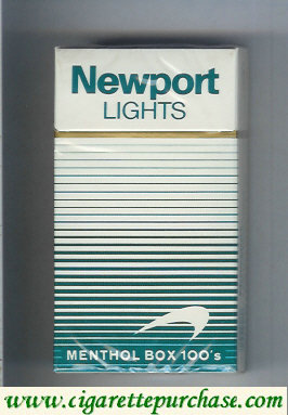 Newport Lights Menthol white and green 100s cigarettes hard box